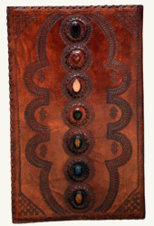Humongous Leather Embossed Journal with 7 Chakra Stones